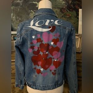 hand-painted jean jacket ‘Love’